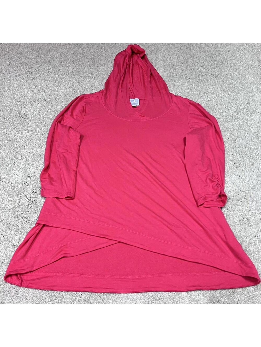 Sunday Hoodie Red Lightweight Long Sleeve Pullover Women’s Size XL